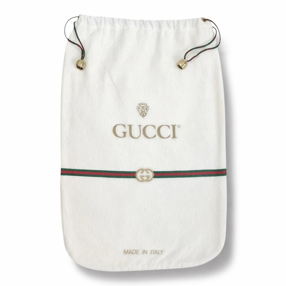 Vintage Gucci White Cotton Drawstring Dust Bag Made in Italy